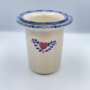 Vintage Stoneware Dip Chiller Server Country Heart Decor‎ 2-pc.